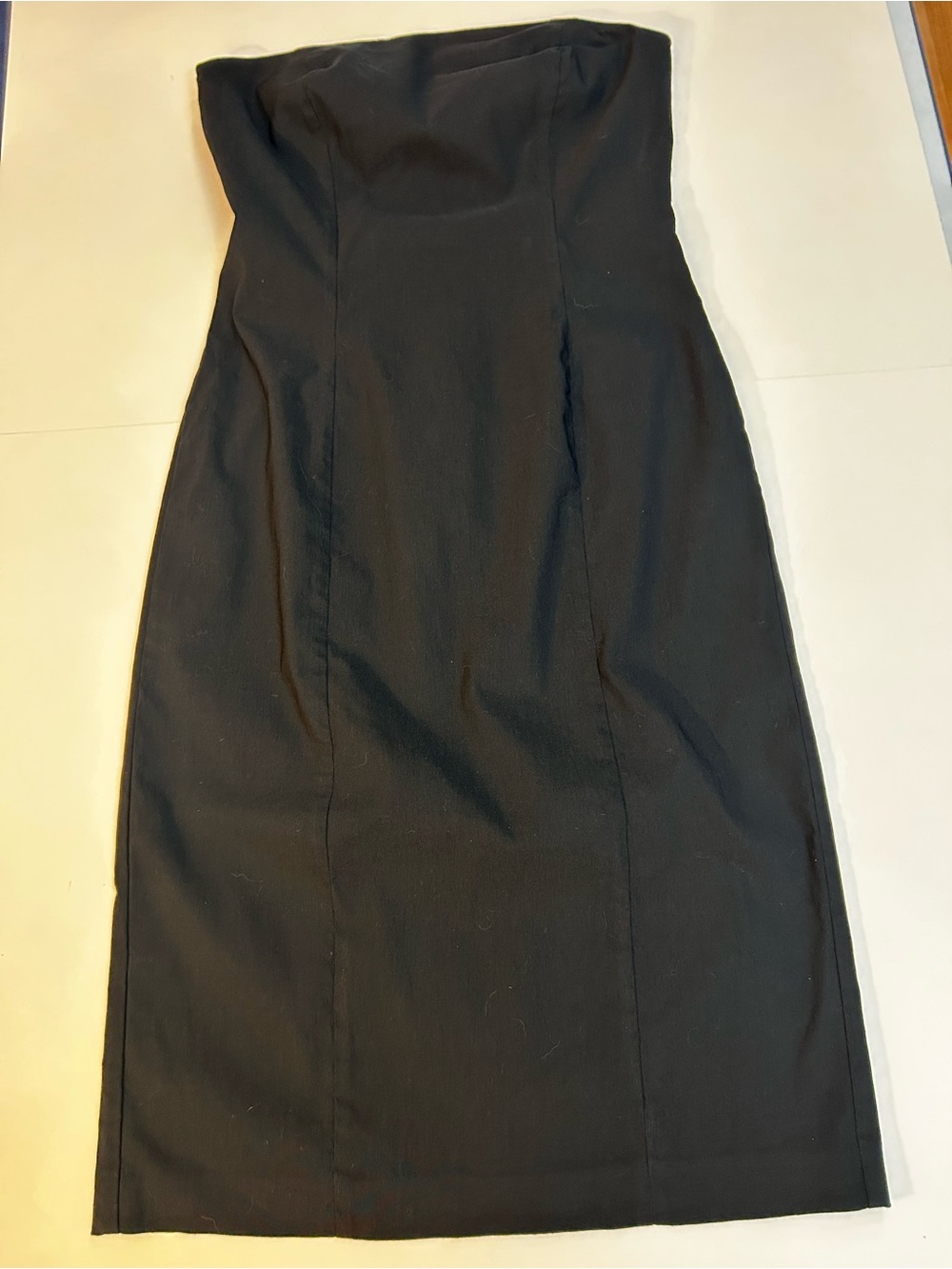 Express Strapless Black Midi Dress